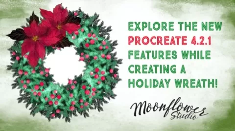 Just in time for the Holidays! Create a Holiday wreath while exploring the recent new upgrades in Procreate 4.2.1