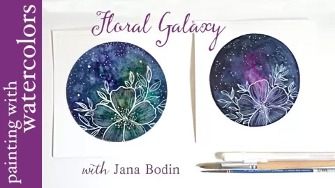 Just as my previous classes this one is teaching you how to paint with watercolors. This time it's all about galaxies. To add a layer of interest