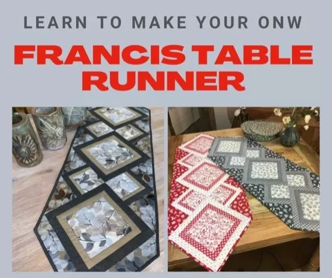 I will guide you through the full process of making this table runner. First