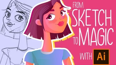 If you want to learn how to turn a sketch into a fully colored magic with adobe illustrator