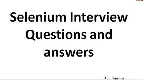 Interview Preparation in selenium