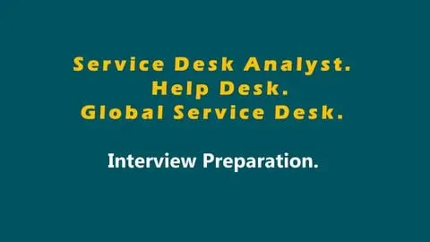 This test is designed for: Service Desk Analyst | IT Help Desk Professional | L1 IT Support | GSD.