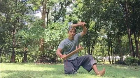 Short stick for defense in krabi krabong thai martial art level 2