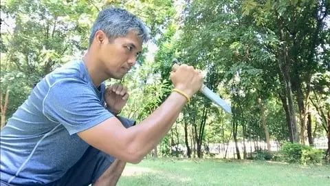 Knife and dagger and cutlass basics training for protect and fighting level 2 survivor and fight back in emergency time
