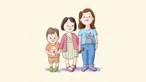 Learn how to draw cute children from photo