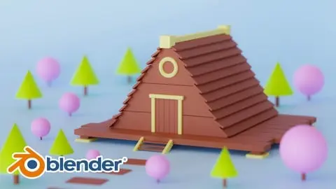 Learn the basics of Blender 3D by making a Cartoon Wood Home Scene