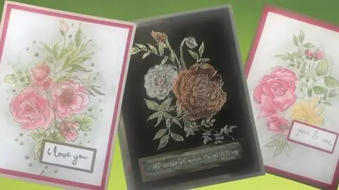 Learn Beginner Watercolour Techniques using Stamped Floral Images to create Cards