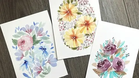 Paint With Me 3 different Loose Floral Paintings