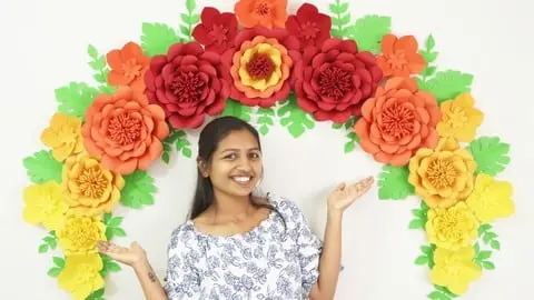 How to make paper flower decoration from scratch and a detailed process of crafting a giant paper flower