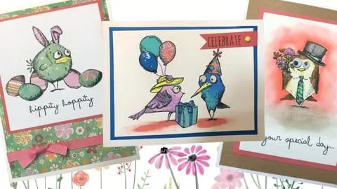 Create three Spring themed cards using three Unique Techniques