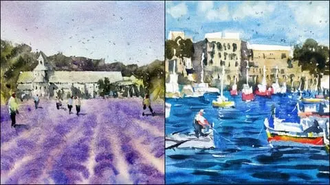 Learn how to create unique watercolour paintings from multiple references