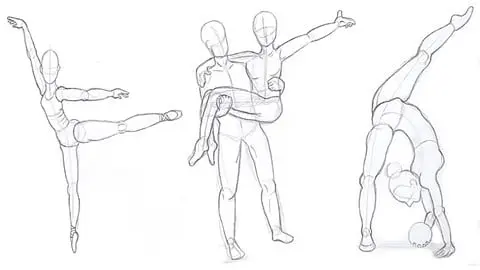 How to draw human anatomy and figures in various sports and dance styles. Drawing Anatomy with pencil